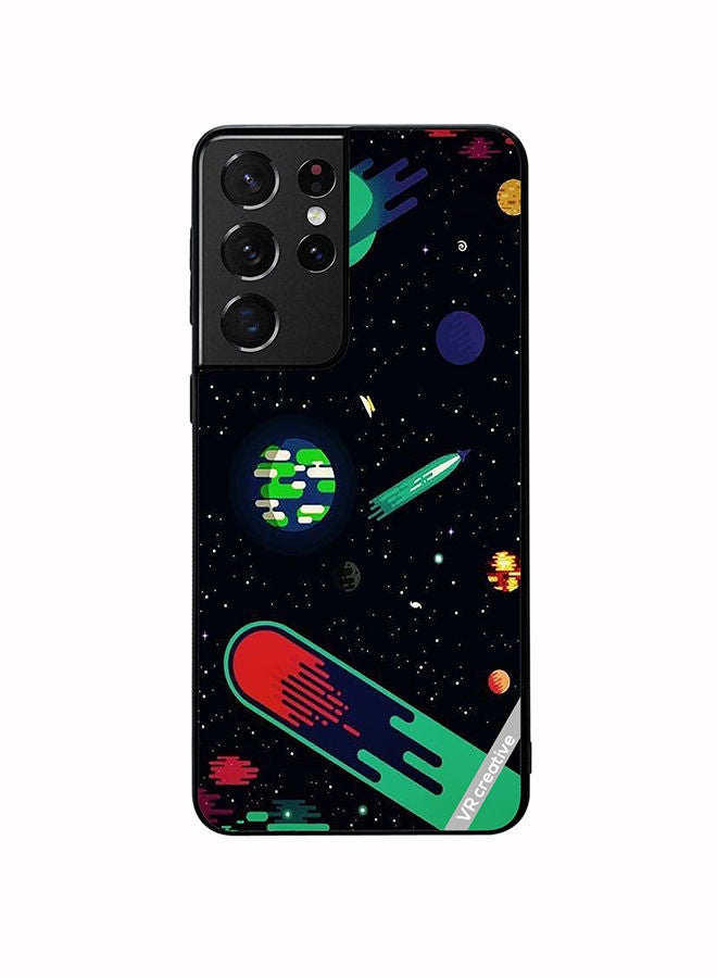 VR CREATIVE Protective Case Cover For Samsung Galaxy S21 Ultra 5G Galaxy Design Multicolour - Image 1