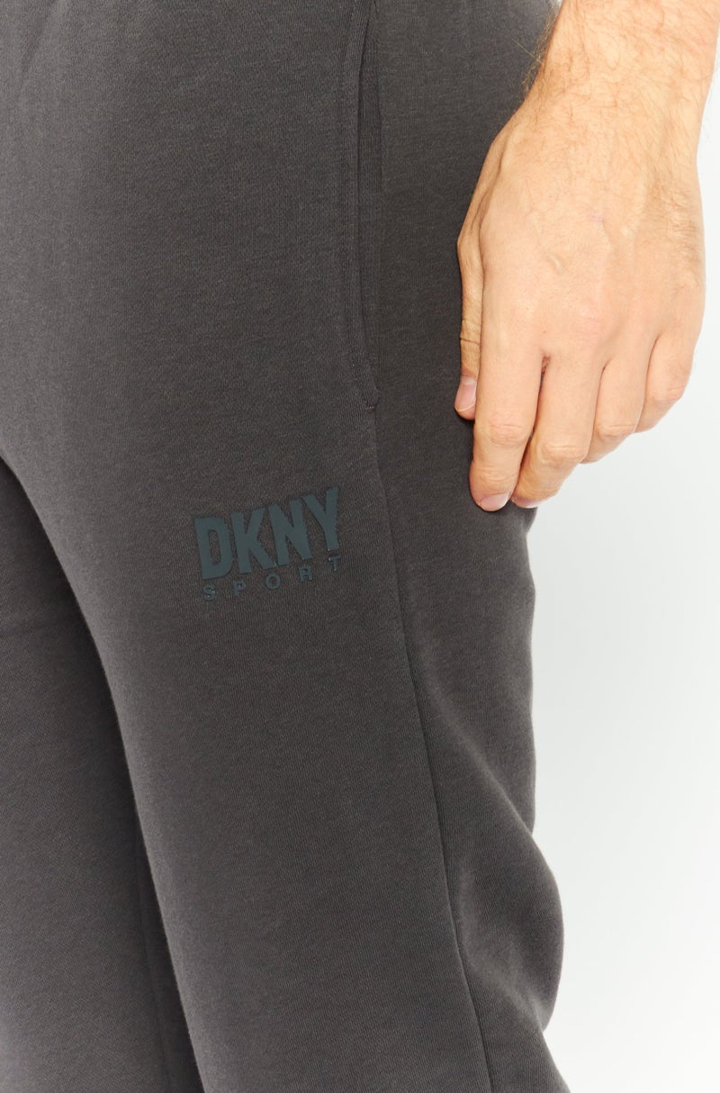 DKNY Sport Men Sportswear Fit Brand Logo Outdoor  Sweatpants, Charcoal - Image 3