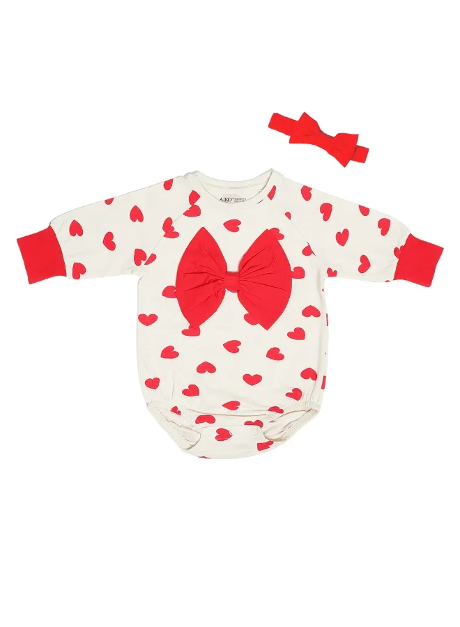 ايكو AIKO-INFANT Cute Heart Body Suit with Headband