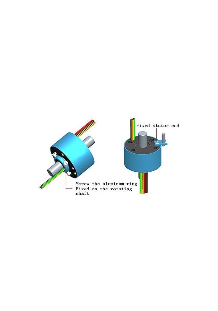 Taidacent Hollow Slip Ring Signal Power Collector Ring - 2 Wire 10A, Inner Hole 12.7mm, OD 54mm - Image 3