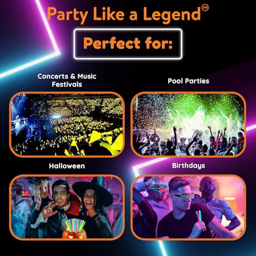 Glow Fever Glow Sticks Bulk 100ct 22'' Glow Necklaces with Connectors, Neon Light Sticks for Party Festivals Raves Concert Birthday Wedding, Green - Image 4
