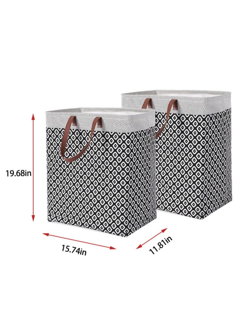 Alruht 2 Pack Foldable Laundry Baskets, Waterproof and Large Capacity, Freestanding Storage Organizer for Clothes, Toys, and Bedroom Use - Image 2