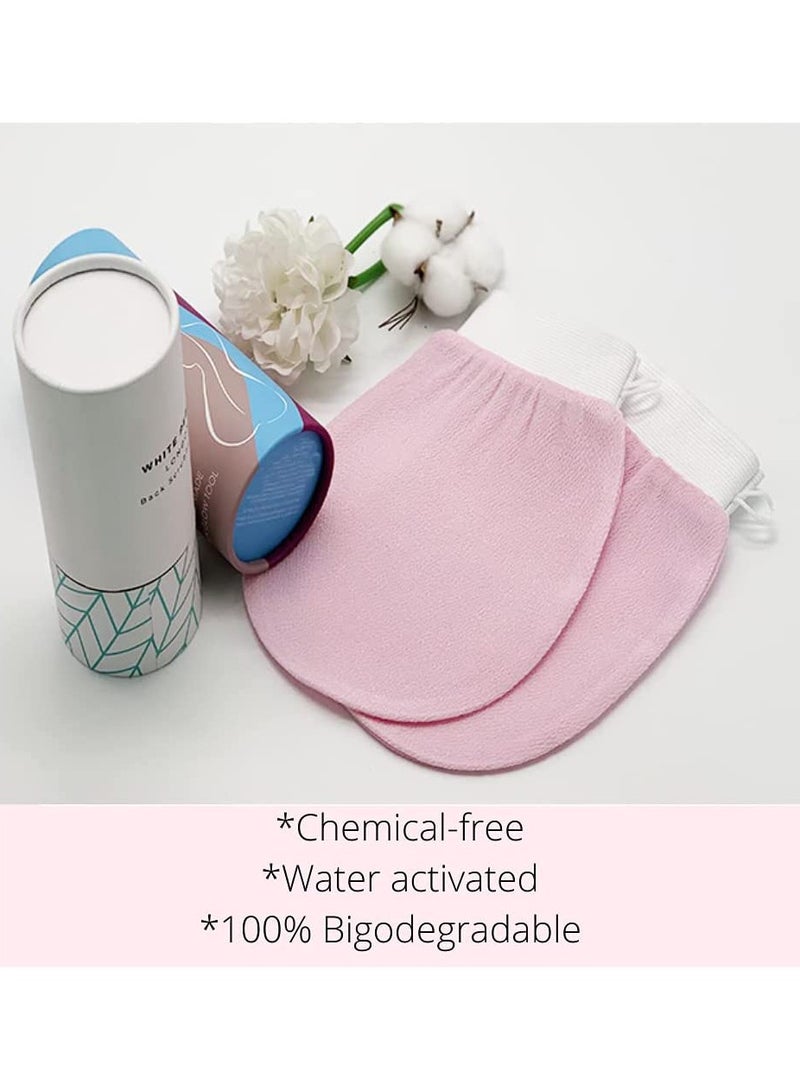 3 Pack Korean Exfoliating Glove Reusable Viscose Biodegradable Fibre Pink  - Image 3