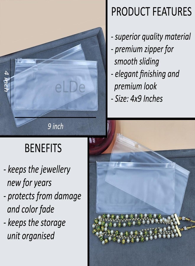 ELDE Pack of 15 Jewellery Organisers Pouch | Earring Organizer Box Transparent Zip Lock Pouches for Jewellery Organiser, Makeup & Accessories | Jwell Organizer Storage Box, Jewellery Pouch - Image 3