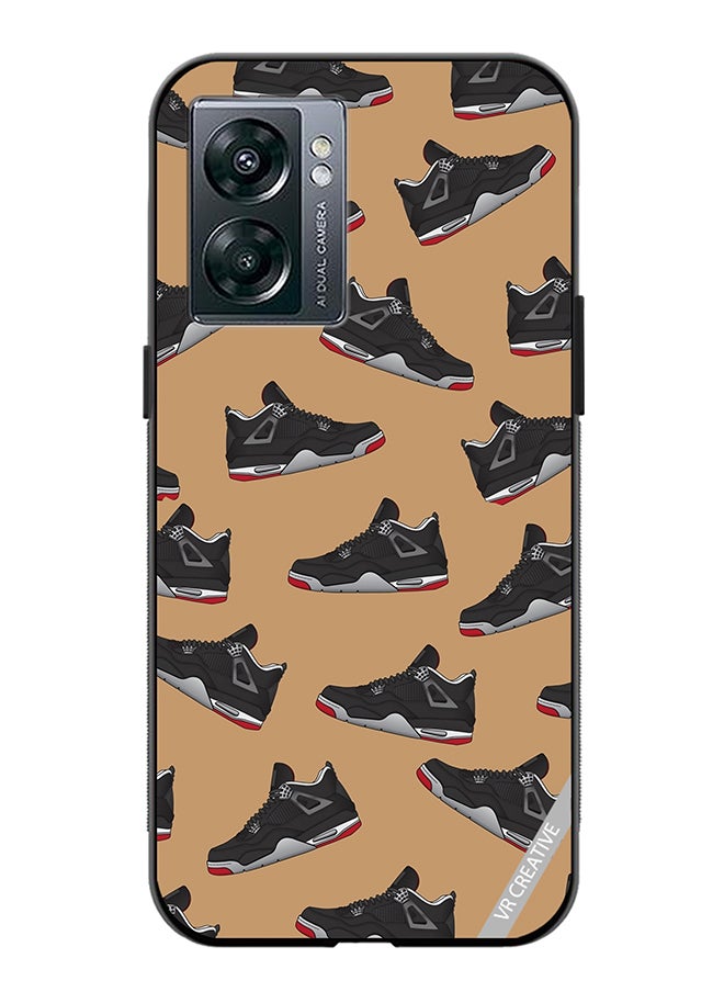 VR CREATIVE Protective Case Cover For Oppo A57 5G Shoes Black Color Pattern Design Multicolour  - Image 1