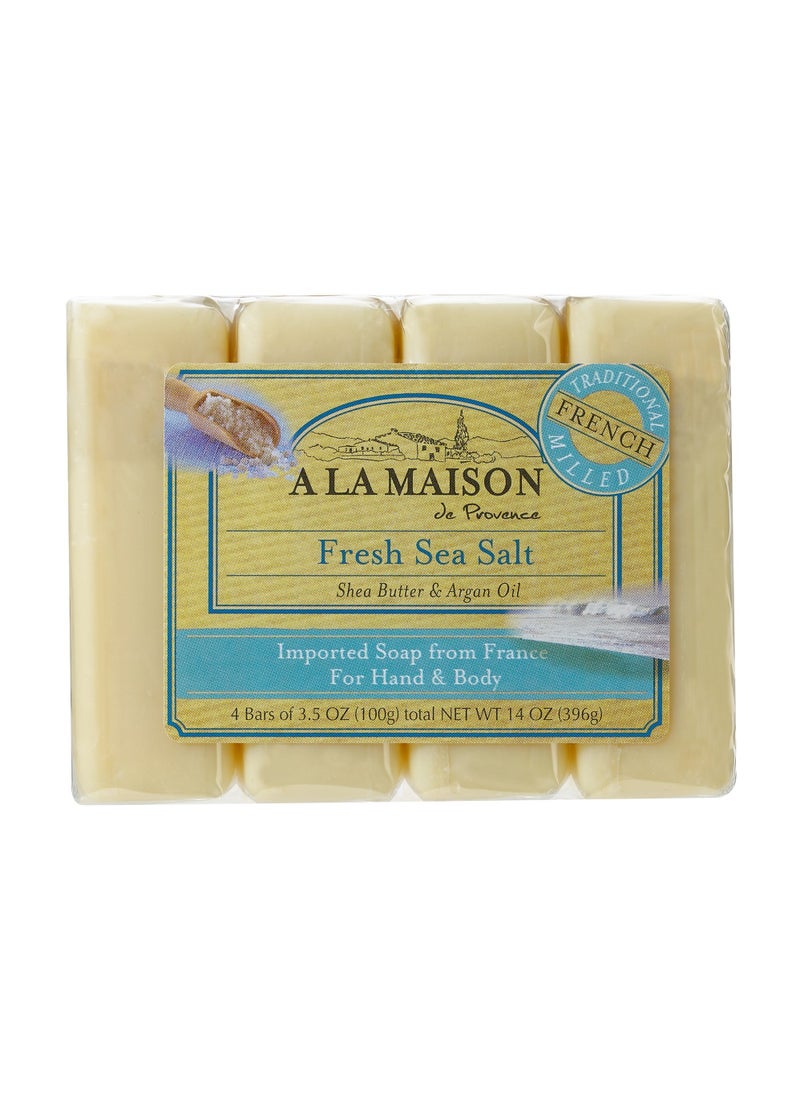 A La Maison - A LA MAISON Fresh Sea Salt Bar Soap - Triple French Milled Natural Moisturizing Hand Soap Bar (3 Bars of Soap, 8.8 oz) - Image 1