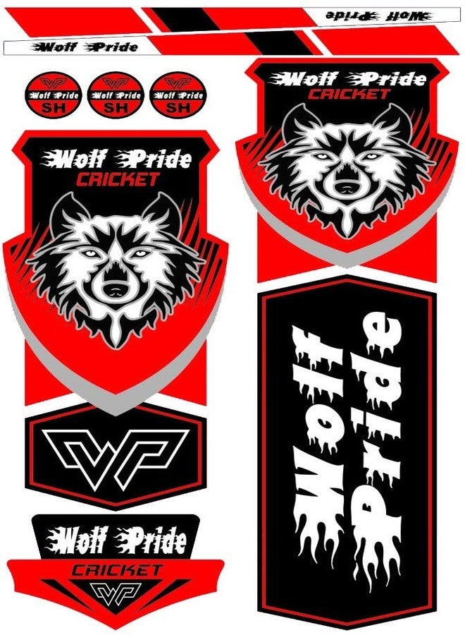 WOLF PRIDE Classic Red Cricket Bat Sticker (Red) - Image 2