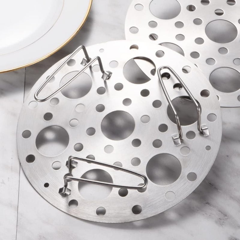 Urdhvamurti Urdhvamurti Stainless Steel Round Egg Steamer Rack Stand Foldable Design Round Tray Pressure Cooker Steam Boiling Stand for Cooking Egg Food Multi Trivet Insert for Pot 15.5cm (Silver)  - Image 3