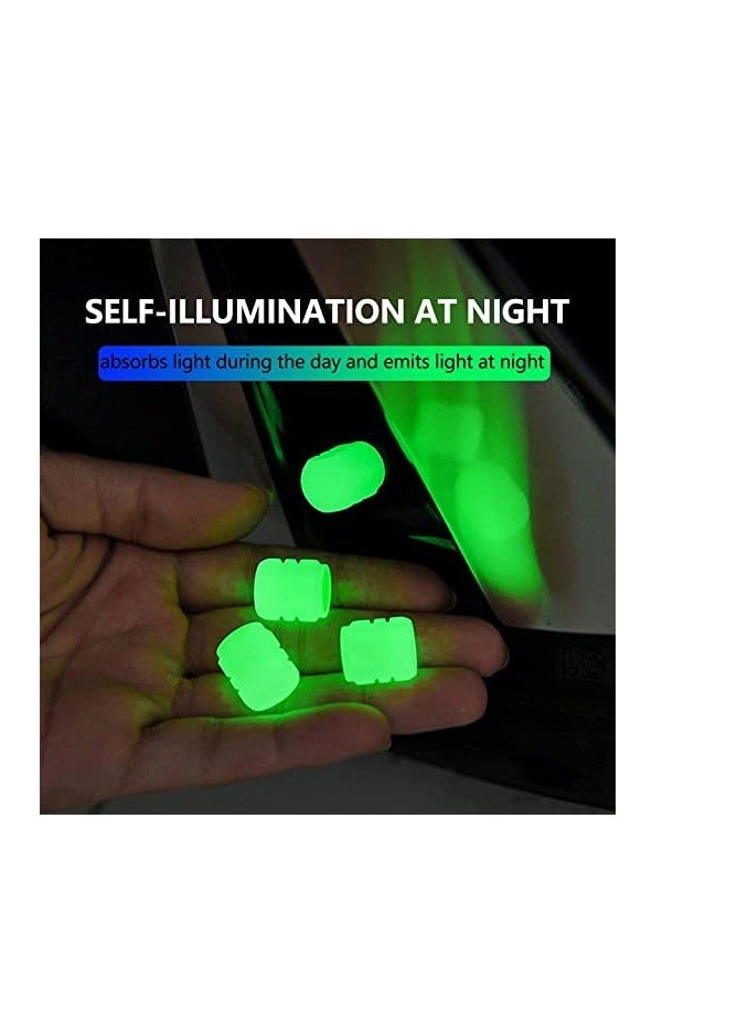 إكسيفين مجموعة أغطية صمام الإطارات البلاستيكية المضيئة في الظلام من XSEVEN، 4 قطع، أغطية جذع صمام الإطارات العالمي للسيارات والشاحنات والدراجات النارية وسيارات الدفع الرباعي والدراجات النارية باللون الأخضر - Image 5