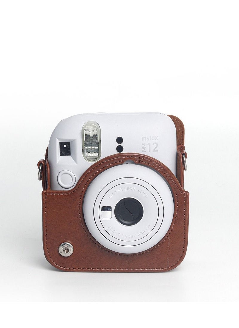 Generic Carrying Case for Fujifilm Instax Mini12 Instant Camera leather Protective Cover with Adjustable Shoulder Strap  - Image 2