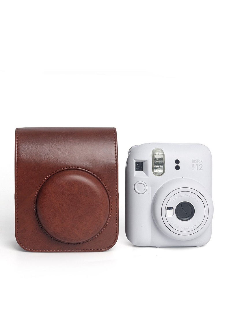Generic Carrying Case for Fujifilm Instax Mini12 Instant Camera leather Protective Cover with Adjustable Shoulder Strap  - Image 3