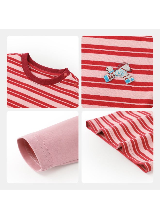 Soft And Comfortable] Baby T-shirt Long Sleeve Boys' Two-piece Look Undershirt Children's Top 25 New Year's Greetings - Image 4