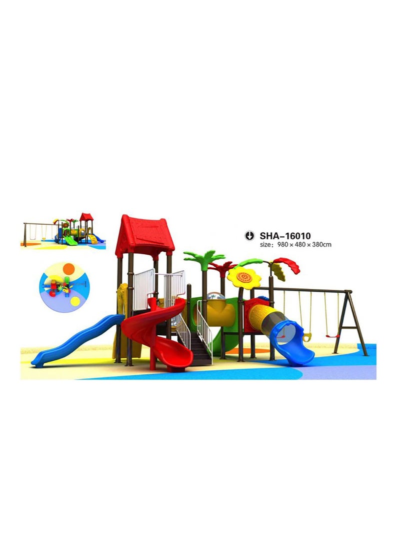 MYTS Floral Fantasy Mega Kids Playsets with Swings and Slide - Image 1