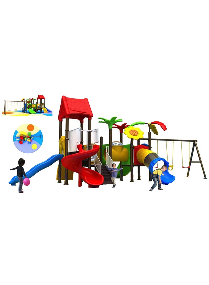 MYTS Floral Fantasy Mega Kids Playsets with Swings and Slide - Image 2