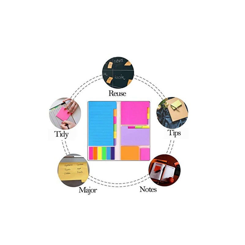 Zikra Sticky Notes Set with Bookmark Index for Planner Bullet Journaling Notebook Textbook Calendar, 60 Ruled (4x6), 40 Dotted (3.8x3), 40 Blank (3.5x2.6), 60 Orange and Pink, 25 per Color - Image 5
