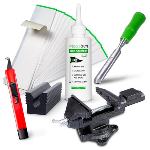 Wedge Guys Golf Grip Kits for Regripping Golf Clubs - Professional Quality - Options Include Hook Blade, 15 or 30 Tape Strips, 5 or 8 oz Solvent, Grip Tape Remover, Bench Vise & Rubber Clamp - Image 1