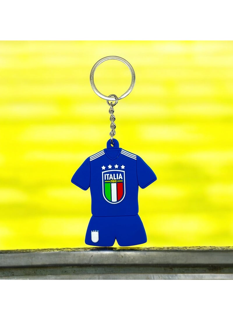 MARIO DRAFTS National Team Soccer Jersey Keychain, Blue with Flag Design, World Cup Champions Stars  - Image 3