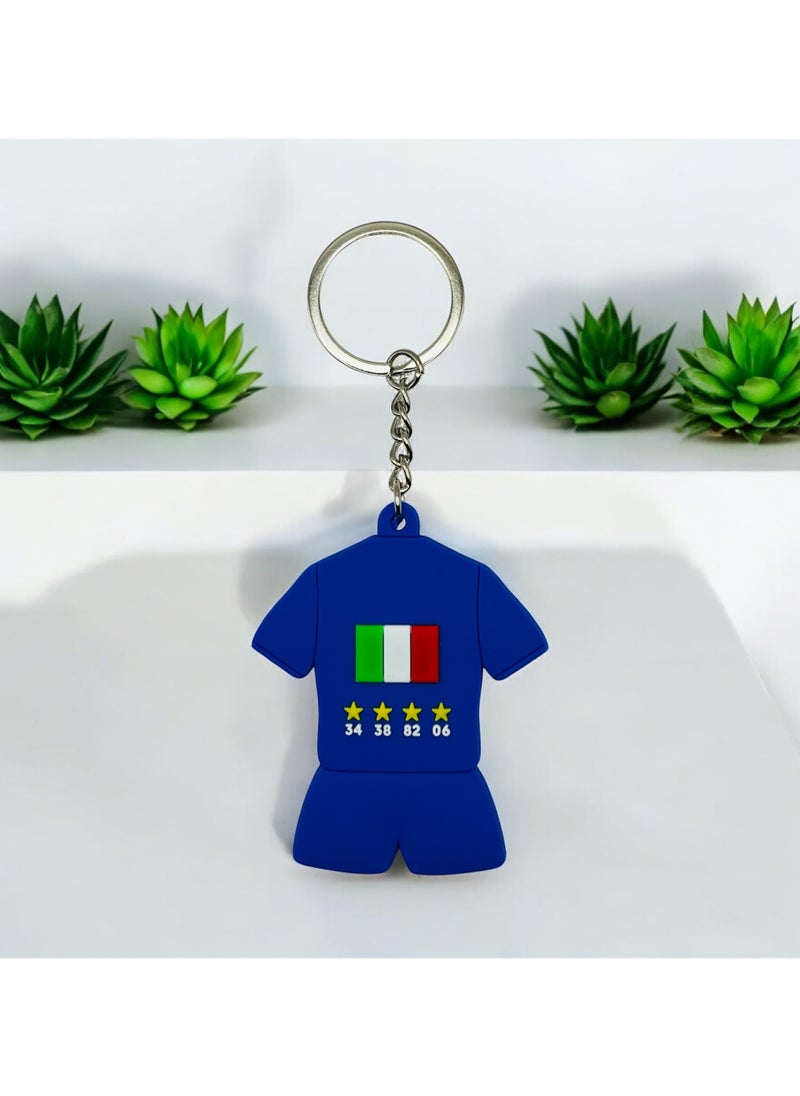 MARIO DRAFTS National Team Soccer Jersey Keychain, Blue with Flag Design, World Cup Champions Stars  - Image 5