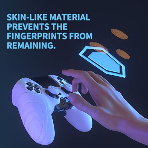 playvital غطاء سيليكون مضاد للانزلاق بتصميم إيرغونومي من بلاي فيتال - إصدار الحارس لجهاز التحكم ps5 Edge، واقي مطاطي ناعم لجهاز التحكم اللاسلكي ps5 Edge مع أغطية قبضة الإبهام - أبيض - Image 4