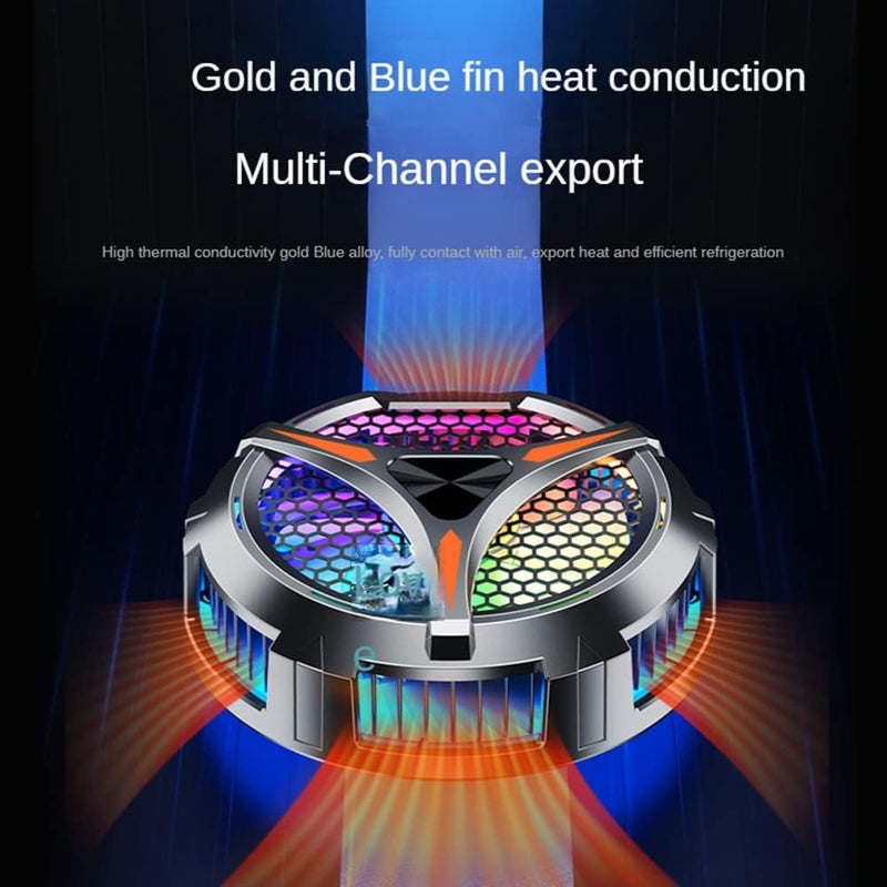 X42 Shelf Radiator Tablet Cooler – 10 cm Magnetic Semiconductor Cooling Fan with RGB Lights - Image 3