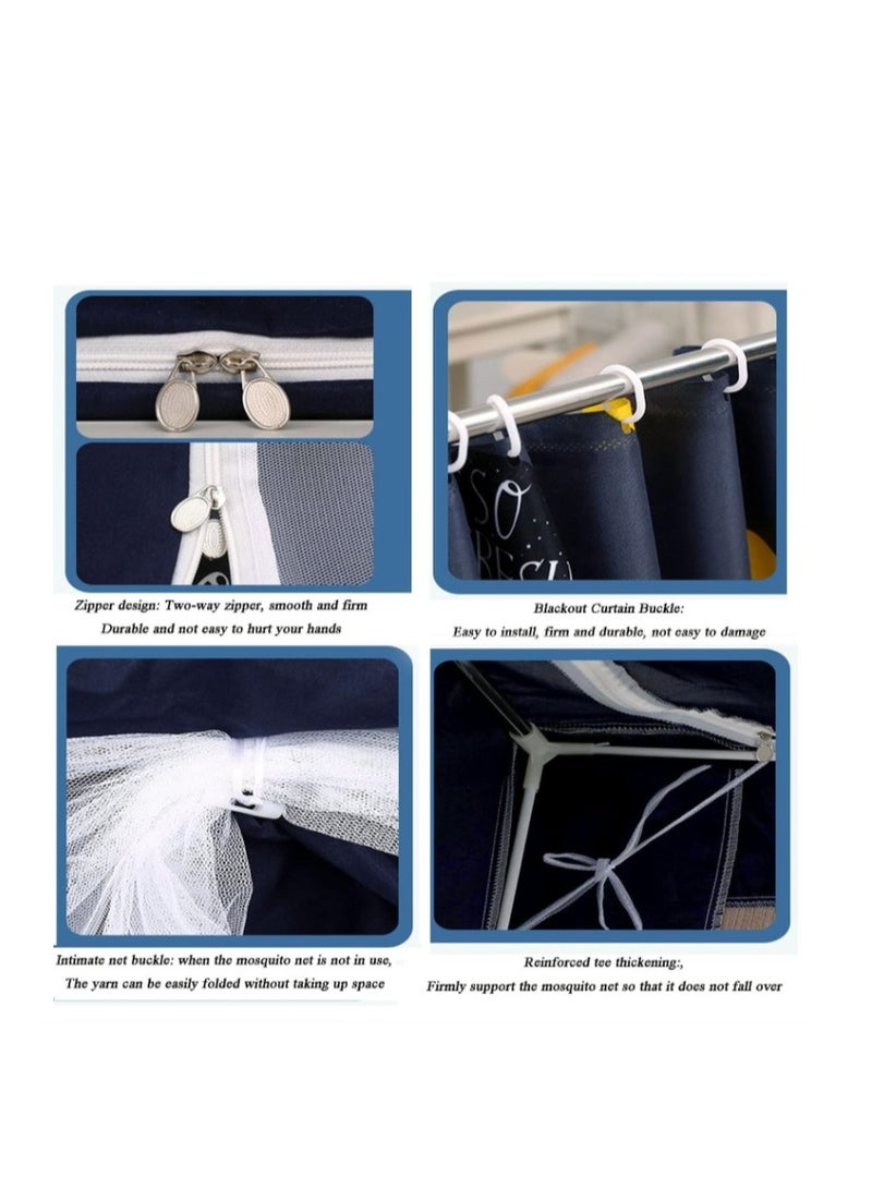 Bed Canopy Tents Curtain Blackout Curtain Single Bed Tent Curtain Student Shading Cloth Bed Canopy Mosquito Net Student Sleep Privacy Protection - Image 5