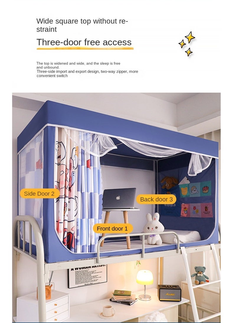 Bed Canopy Tents Curtain Blackout Curtain Single Bed Tent Curtain Student Shading Cloth Bed Canopy Mosquito Net Student Sleep Privacy Protection - Image 2