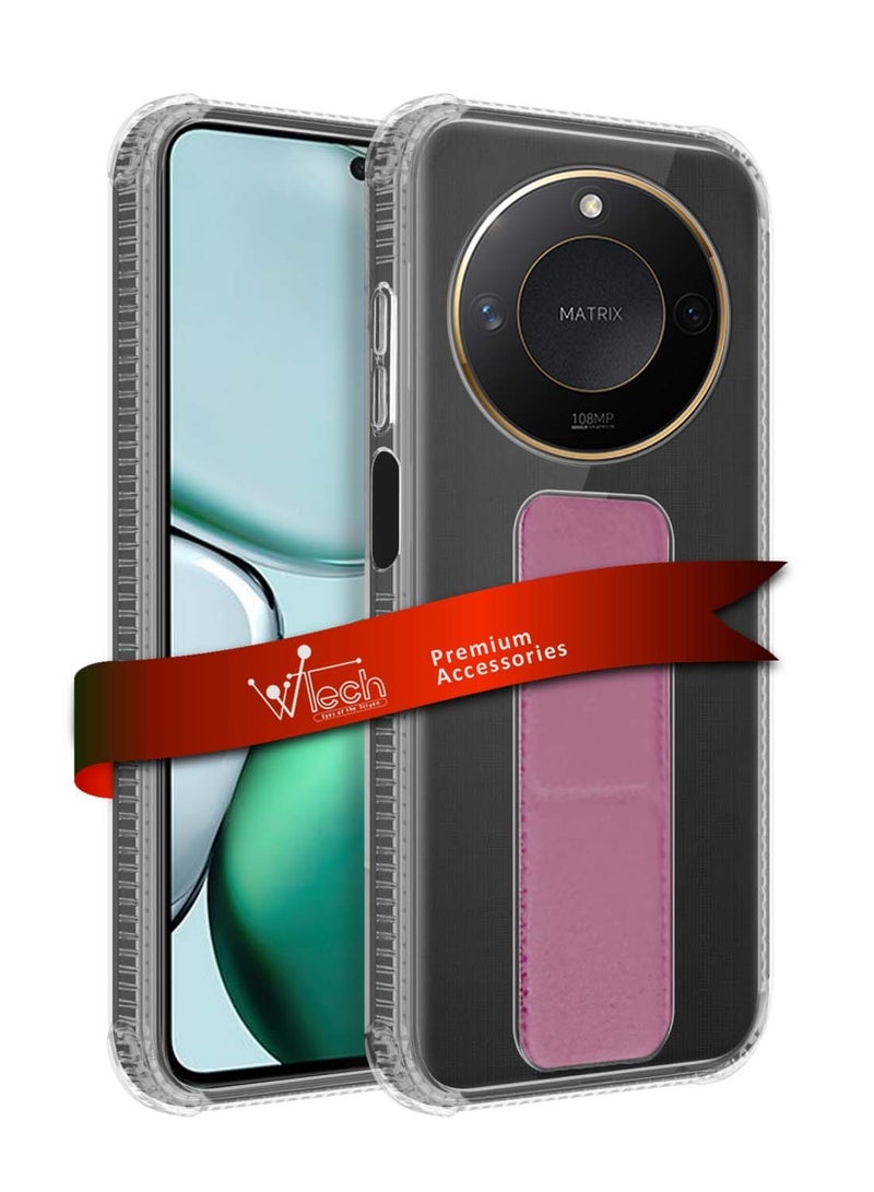 دبليو تيك غطاء غطاء وسادة هوائي بقبضة يدوية من هونر X9c سمارت 2024 TPU - شفاف / وردي - Image 1