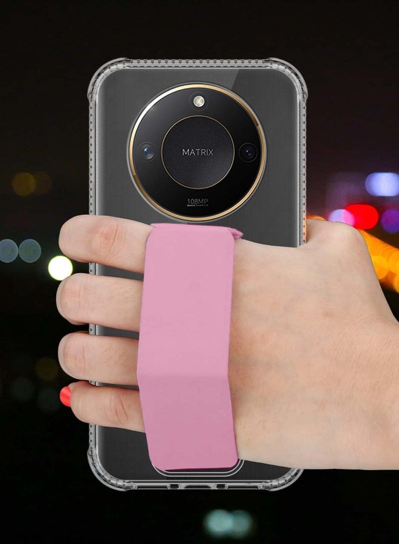 دبليو تيك غطاء غطاء وسادة هوائي بقبضة يدوية من هونر X9c سمارت 2024 TPU - شفاف / وردي - Image 3