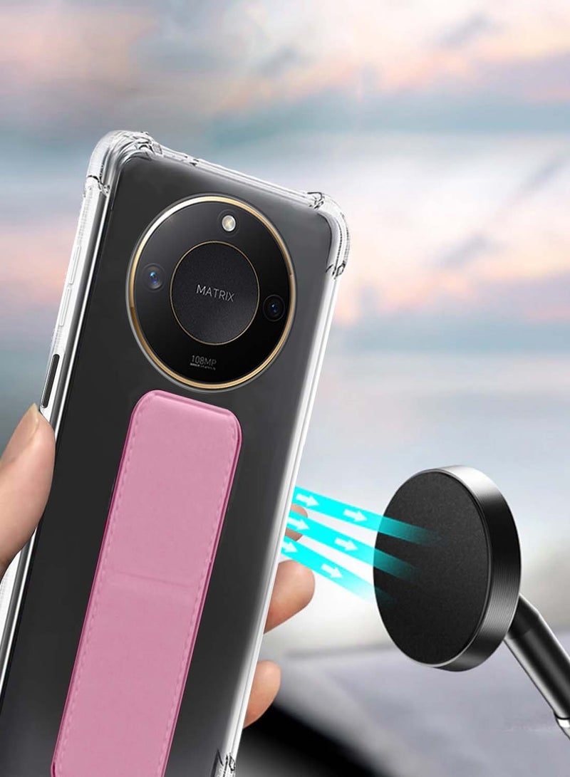 دبليو تيك غطاء غطاء وسادة هوائي بقبضة يدوية من هونر X9c سمارت 2024 TPU - شفاف / وردي - Image 5