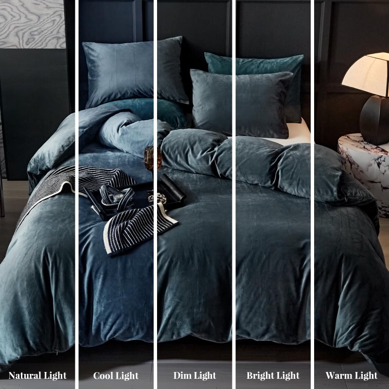 WARMDERN Dark Grey Flannel Velvet Duvet Cover King Size Duvet Cover Bedding Sets, 3pcs Ultra Soft Luxury Textured Modern Crystal Velvet Duvet Covers with Zipper Closure(Dark Grey, King) - Image 3