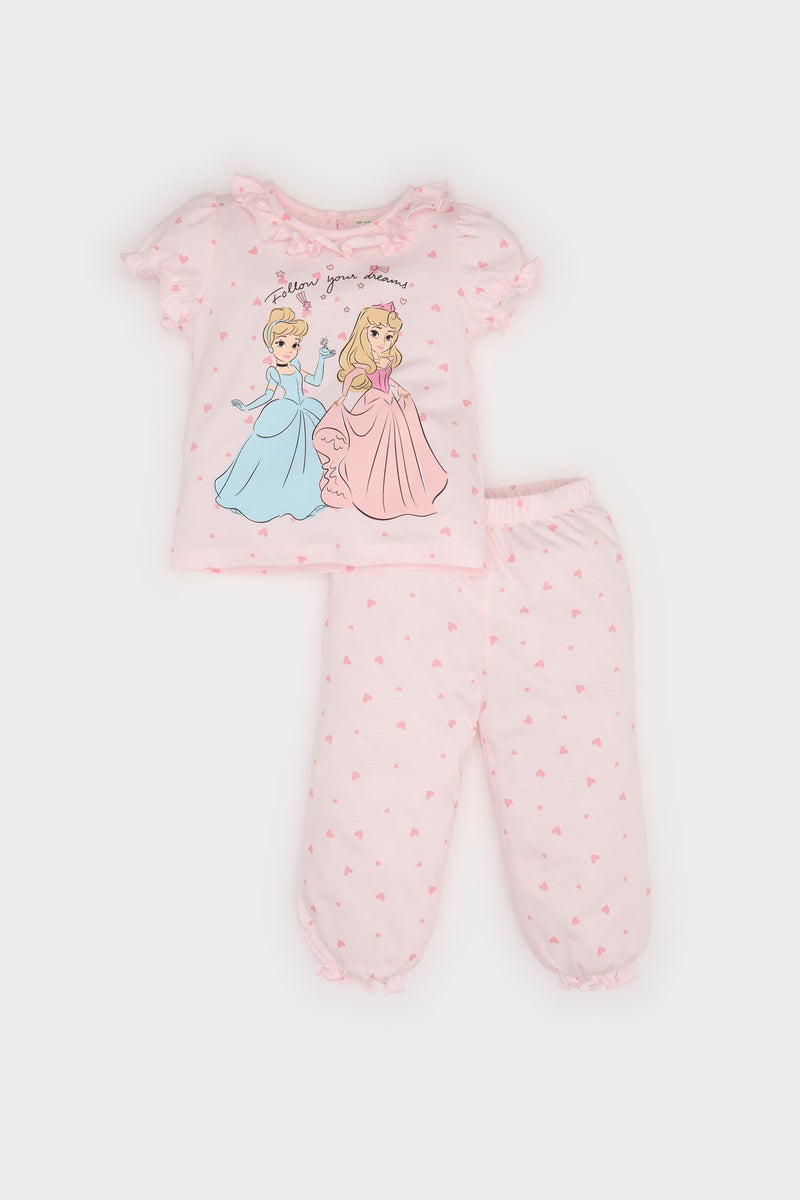 DeFacto Baby Girl Disney Princess Cotton Top Bottom 2 Piece Pajama Set  - Image 1