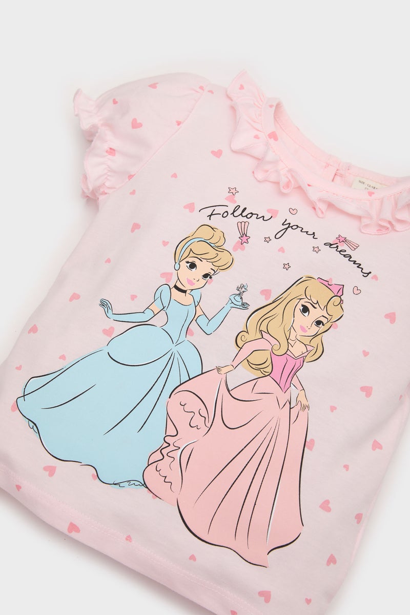 DeFacto Baby Girl Disney Princess Cotton Top Bottom 2 Piece Pajama Set  - Image 2