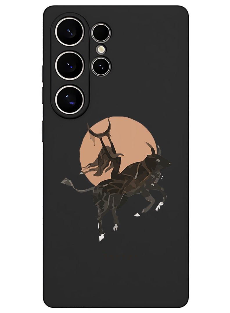 Theodor Protective Slim Fit Case Liquid Silicone Cover with Full Body Protection Anti-Scratch Shockproof Case For Samsung Galaxy S25 Ultra (Black) - Taurus - Image 1