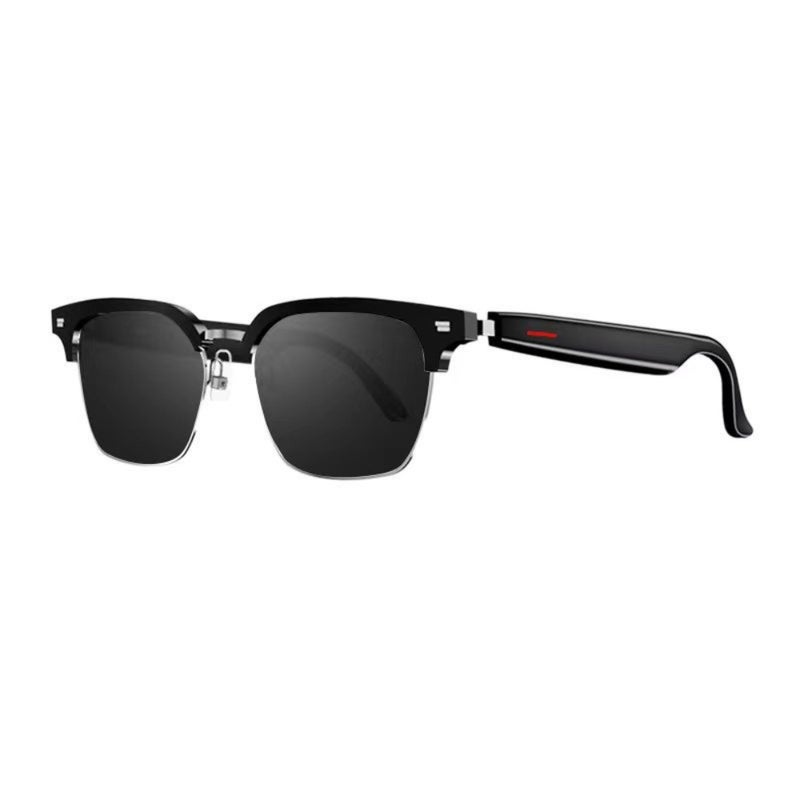 Smart Glasses: Black Half-Frame Design - Anti-Blue Light UV Protection AI Translation - Hands-Free Bluetooth Connectivity for Global Travel Outdoor Cross-Cultural Communication - Image 1