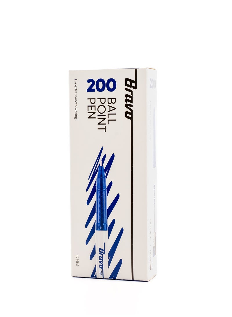 Bravo 200 BallPoint Pen - 1.0mm -  Pack of 10 Pens - Blue - Image 1