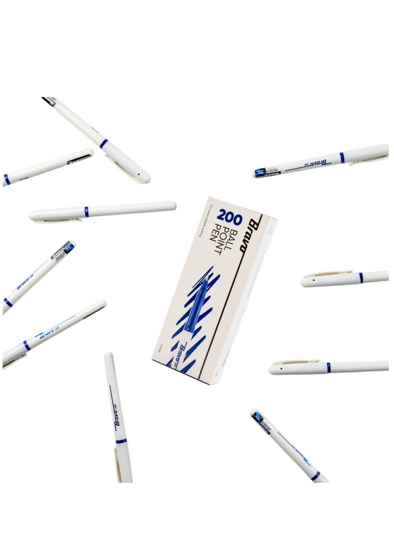 Bravo 200 BallPoint Pen - 1.0mm -  Pack of 10 Pens - Blue - Image 3
