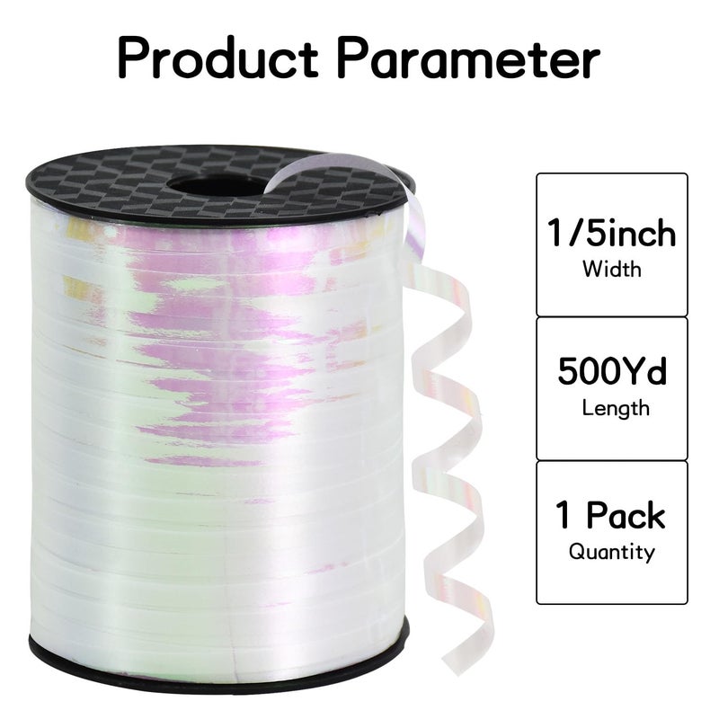 Beishida 500 Yards White Ribbons Curling Ribbon 5Mm For Gift Wrapping  Thin Curly Ribbon For Craft Balloon String Birthday Party Decoration Embellish Wedding - Image 2