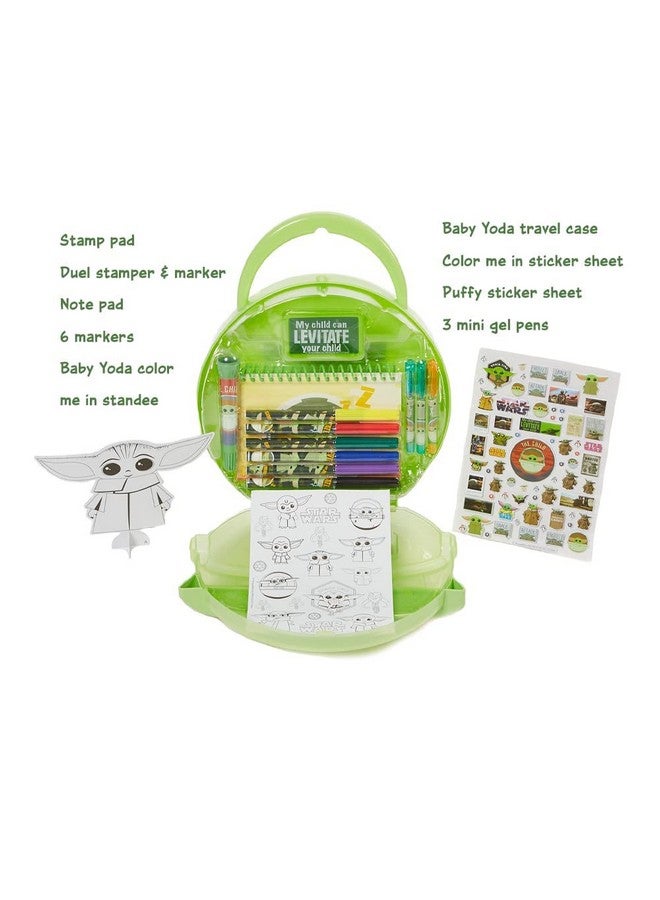 Innovative Designs Star Wars Mandalorian Baby Yoda Coloring & Sticker Activity Set for Kids with Travel Carrying Case - Image 2