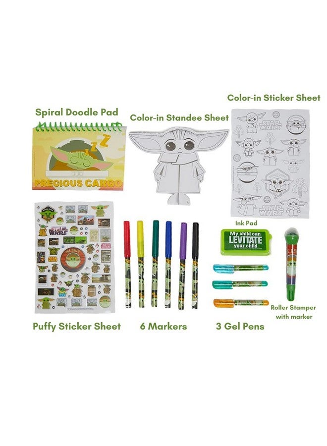 Innovative Designs Star Wars Mandalorian Baby Yoda Coloring & Sticker Activity Set for Kids with Travel Carrying Case - Image 4