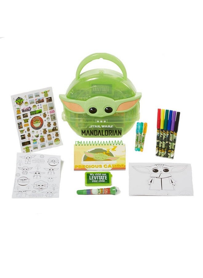 Innovative Designs Star Wars Mandalorian Baby Yoda Coloring & Sticker Activity Set for Kids with Travel Carrying Case - Image 1