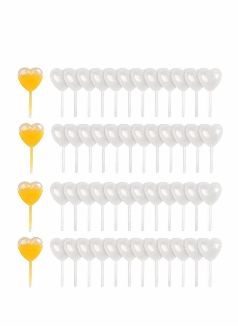 Generic 4ml Mini Squeeze Transfer Cupcakes Pipettes Heart Shape, Disposable Plastic Droppers for Cupcake, Dessert, Strawberries and Chocolate for Party Decoration, 100 Pcs  - Image 1