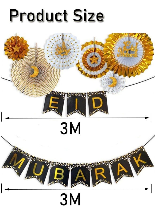 GBQ Ramadan party decoration banners pull flags ornaments hanging strips - Image 2