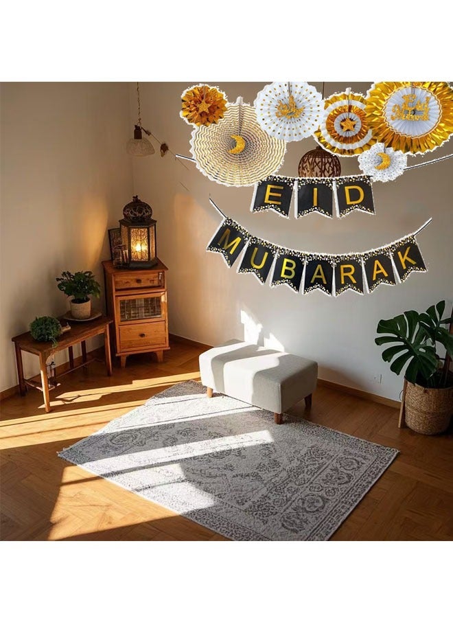 GBQ Ramadan party decoration banners pull flags ornaments hanging strips - Image 4