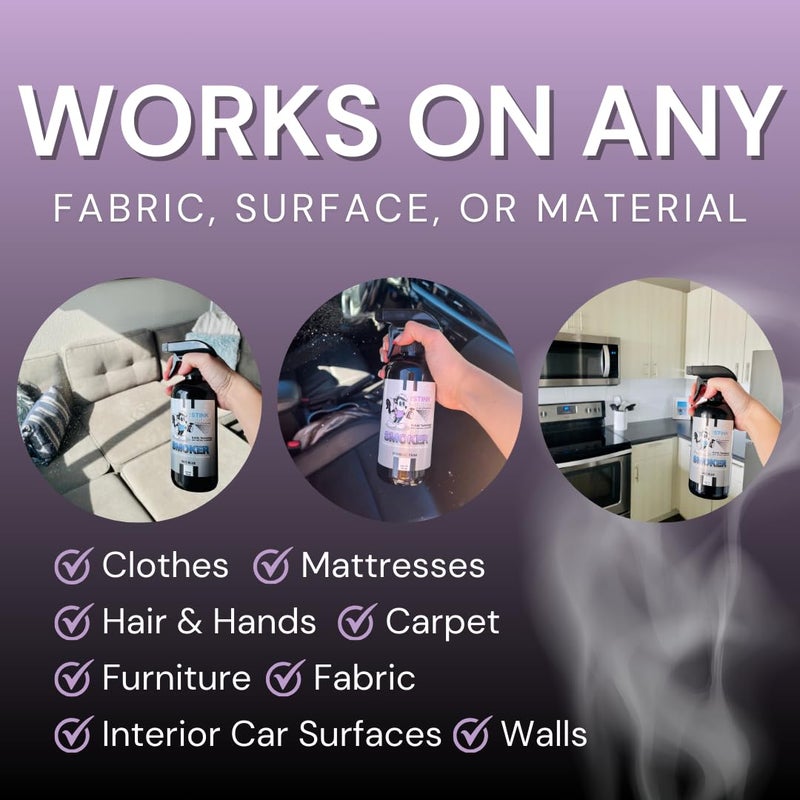 The Stink Solution Smoke Odor Eliminator Spray - Completely Remove Smoke Smell From House, Car, Clothes, Hands, Hair, & More - Best Odor Eliminator For Smoke - Bamboo Teak Fragrance - 2 16 oz Bottles - Image 2