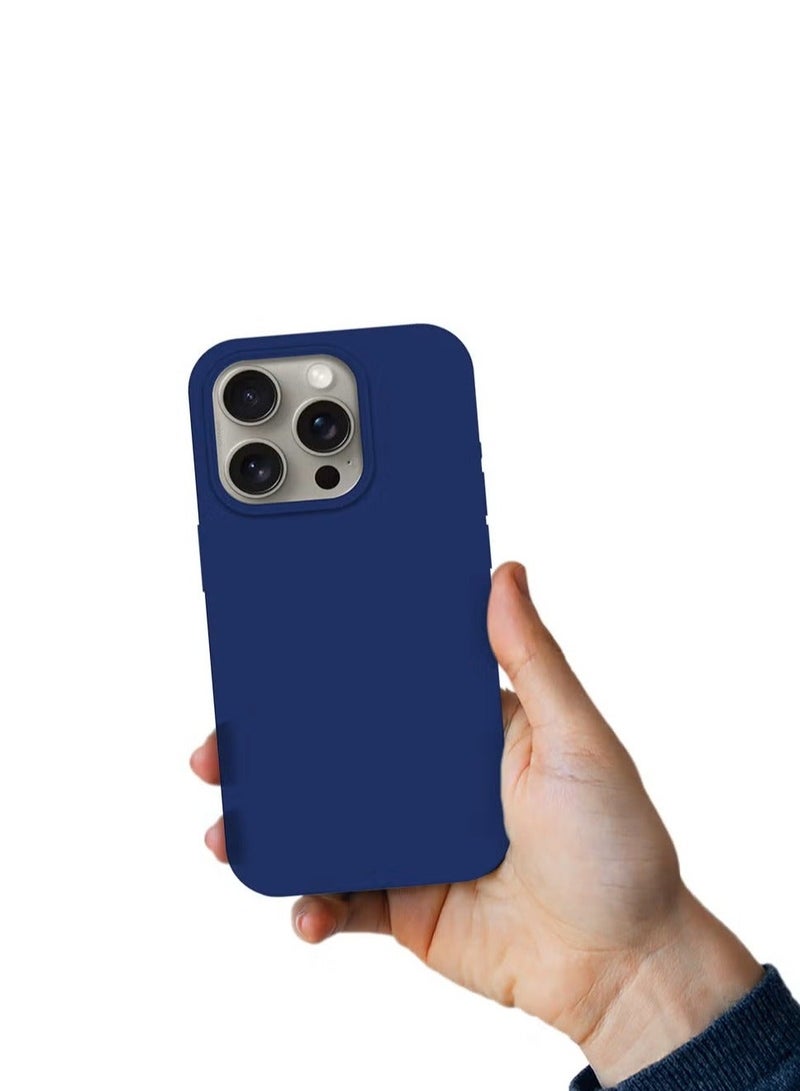 general Ultra-Slim Liquid Silicone Case for iPhone 16 Pro Max | Premium Soft-Touch Protective Cover with Internal Microfiber Lining & Enhanced Camera Protection – Blue - Image 4