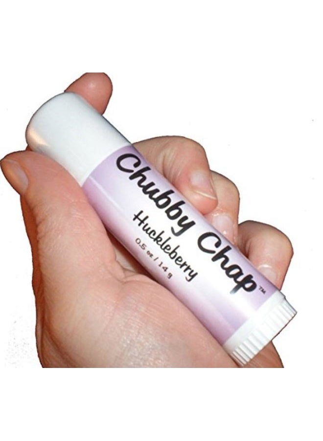 Chubby Chap Three (3x) Large Jumbo Chapstick Natural Chapstick - 1/2 Ounce Lip Balm (Huckleberry) - Image 1