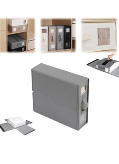 Excefore Foldable Bed Sheet Organizers and Storage, 2024 New Bed Sheet Organizer with Window for Linen Closet Storage, Bedding Folder Storage Box Container for Bedsheets, Duvet Covers, and Pillows (Gray)  - Image 1