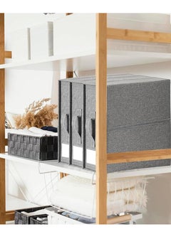Excefore Foldable Bed Sheet Organizers and Storage, 2024 New Bed Sheet Organizer with Window for Linen Closet Storage, Bedding Folder Storage Box Container for Bedsheets, Duvet Covers, and Pillows (Gray)  - Image 2