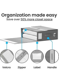 Excefore Foldable Bed Sheet Organizers and Storage, 2024 New Bed Sheet Organizer with Window for Linen Closet Storage, Bedding Folder Storage Box Container for Bedsheets, Duvet Covers, and Pillows (Gray)  - Image 4