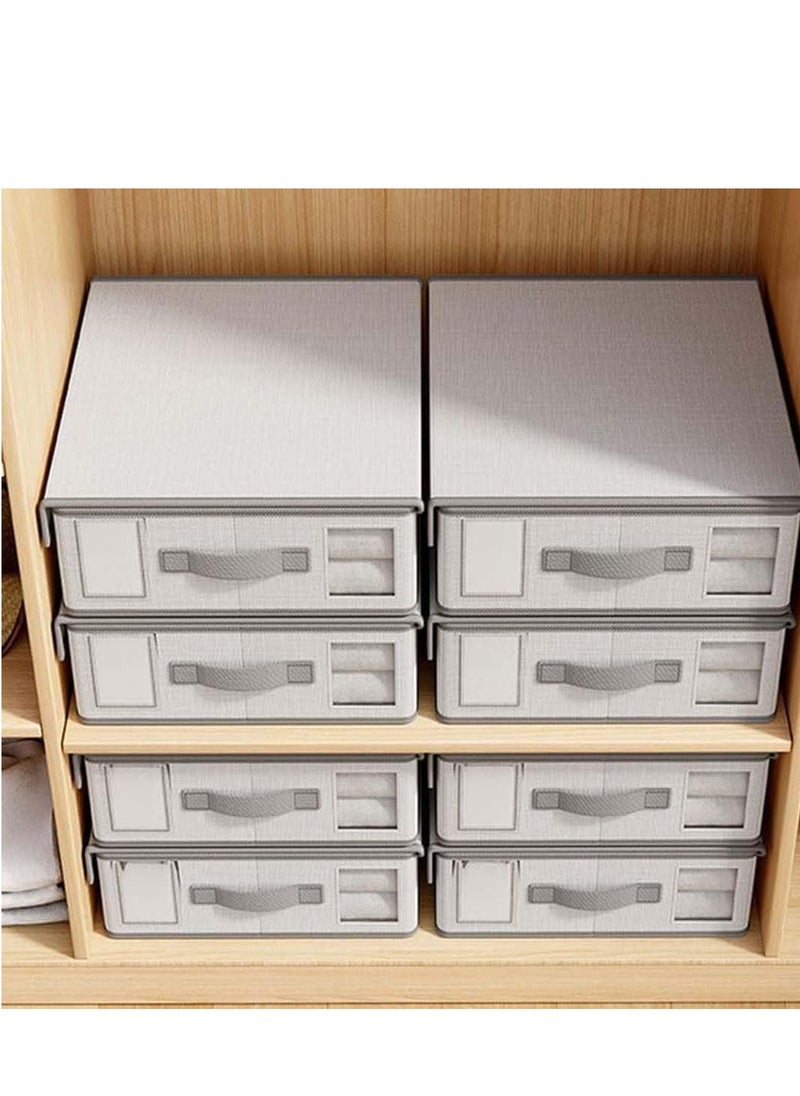 Excefore - Foldable Bed Sheet Organizers and Storage, 2024 New Bed Sheet Organizer with Window for Linen Closet Storage, Bedding Folder Storage Box Container for Bedsheets, Duvet Covers, and Pillows (Gray) - Image 1